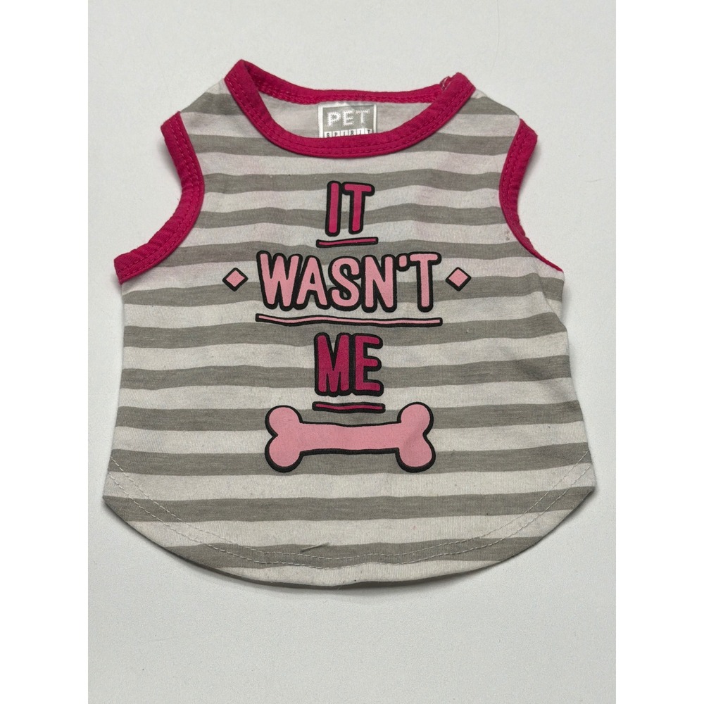Pet Spirit Dog Shirt It Wasnt Me Striped Pink Bone Tank‎ Top